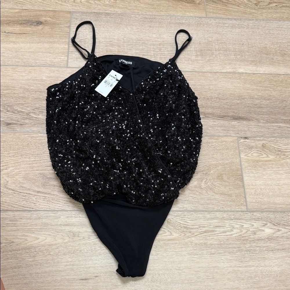 Express Sparkling Black Bodysuit